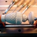 photo of workpiece in an f-clamp, in a vise