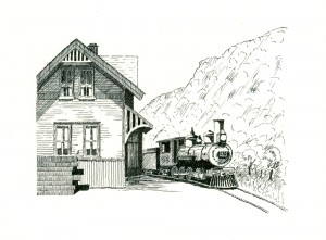 steam train at a station