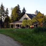 slow sign and woodenboat store