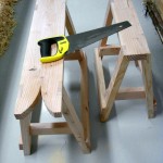 A sawbench and sawhorse