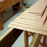 stack of beveled boards