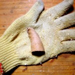 photo of carving glove and thumb guard