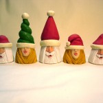 photo of 5 santa carvings