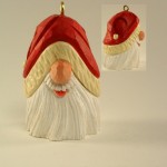 photo of a hand carved Santa ornament