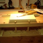 photo of the bench top bench holding a practice block