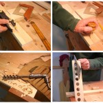 photo collage of making the hole strips