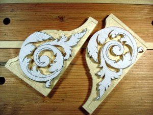 photo of wood acanthus leaf woodcarvings