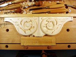 photo of acanthus leaf woodcarving