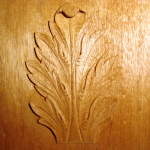 photo of acanthus carving on mahogany