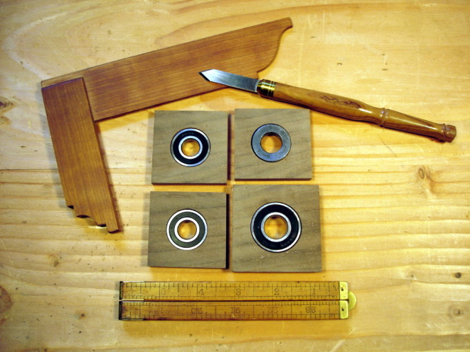 photo of bearing blocks and some tools