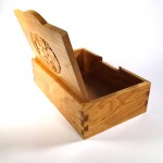 photo of oval rose box with lid open - back view 1