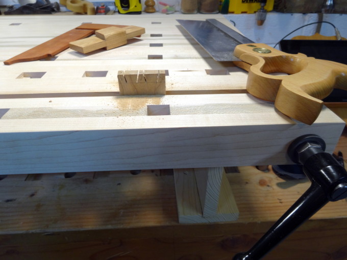 Work holding - typical joinery cutting - 22 inches between vise screws gives lots of capability.