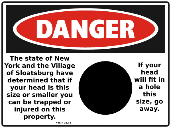 danger sign for small heads