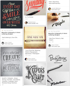 thumbnails of hand drawn type on pinterest