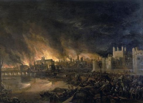 painting of the Great Fire by an unknown artist
