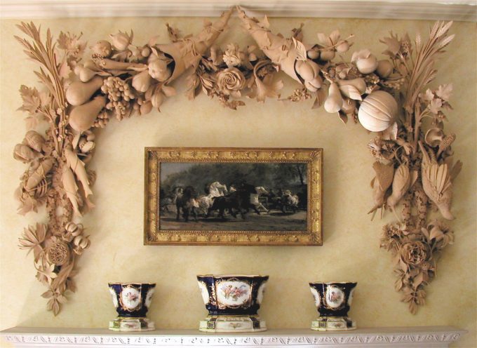 photo of an overmantel carving
