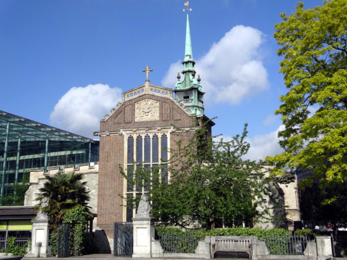 photo of All Hallows Church by the Tower, looking from the Tower of London