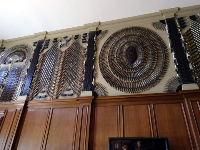 photo of weapons arrayed for display