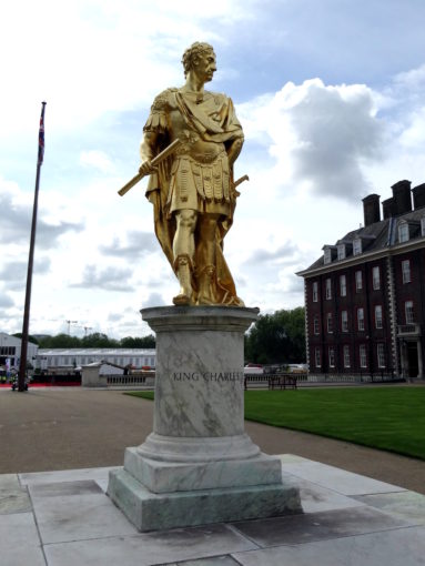 photo of gilded Charles II statue
