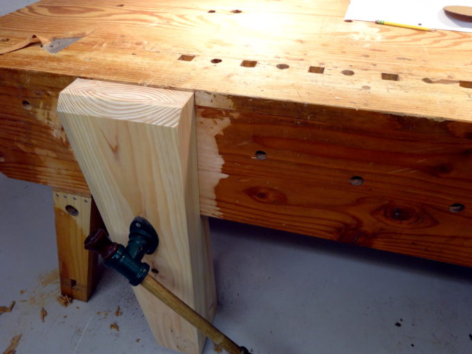 photo of completed vise in place, with chop completely shaped