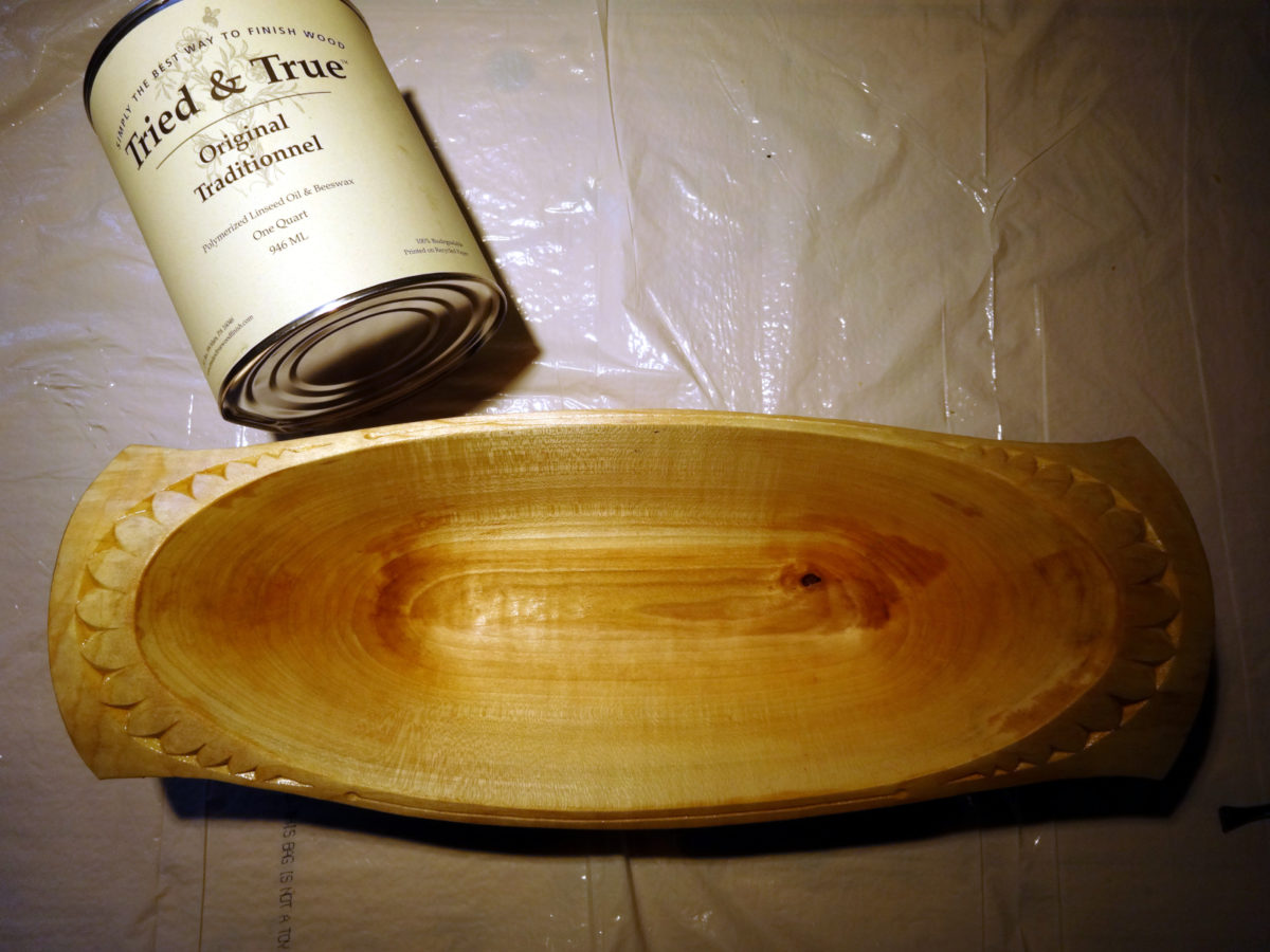 photo - applying linseed oil finish